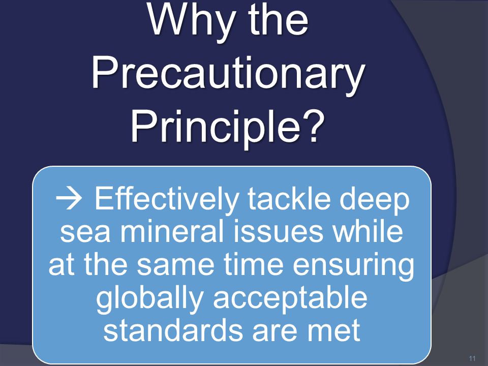 Why the Precautionary Principle.