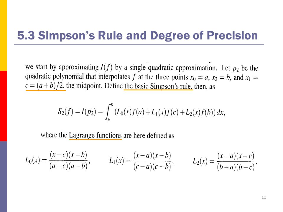 Simpson’s Rule and Degree of Precision