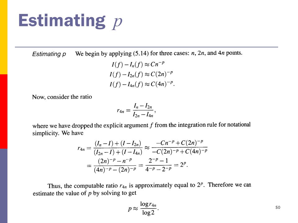 50 Estimating p