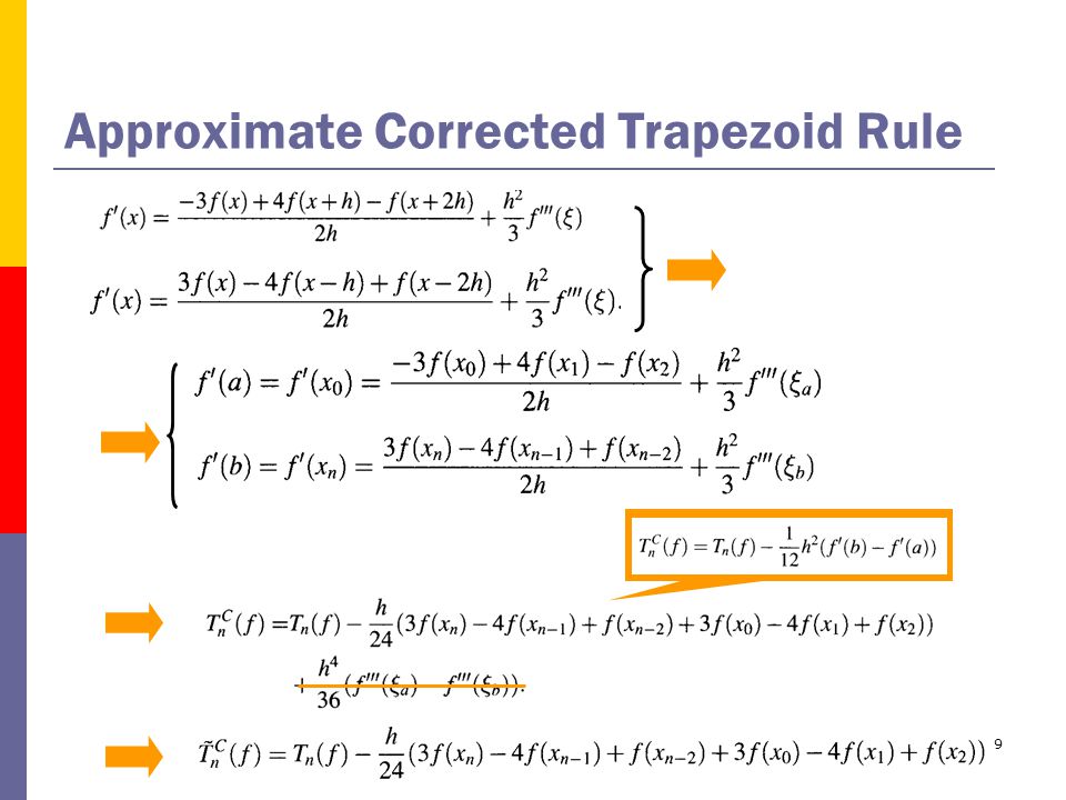 9 Approximate Corrected Trapezoid Rule