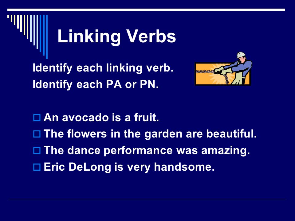 Linking Verbs  A linking verb connects the subject of a sentence to a noun or adjective.