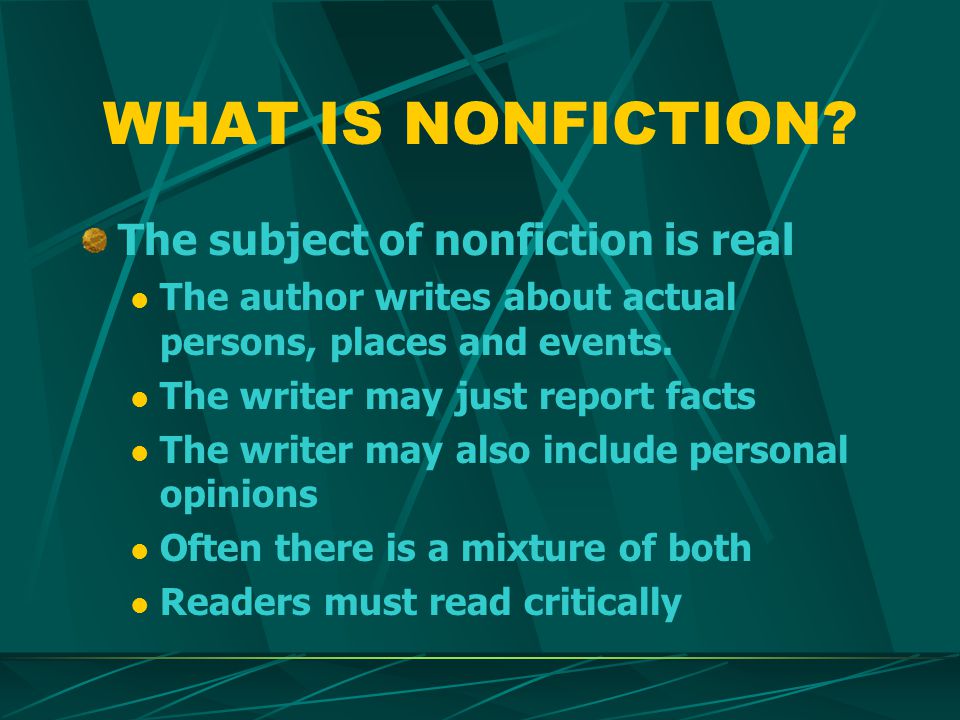 WHAT IS NONFICTION.