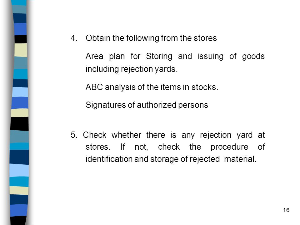 identification of materials in stores