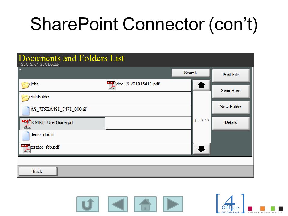 SharePoint Connector (con’t)