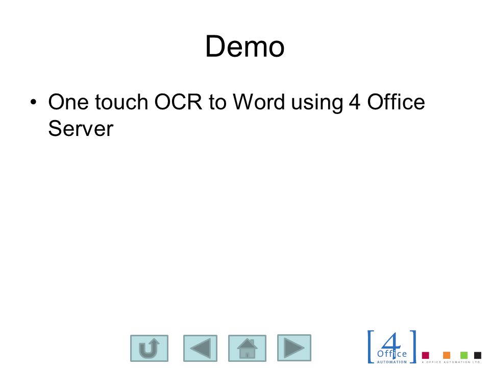 Demo One touch OCR to Word using 4 Office Server