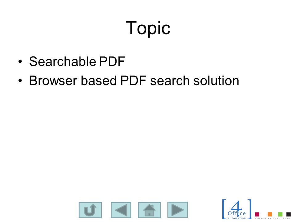 Topic Searchable PDF Browser based PDF search solution