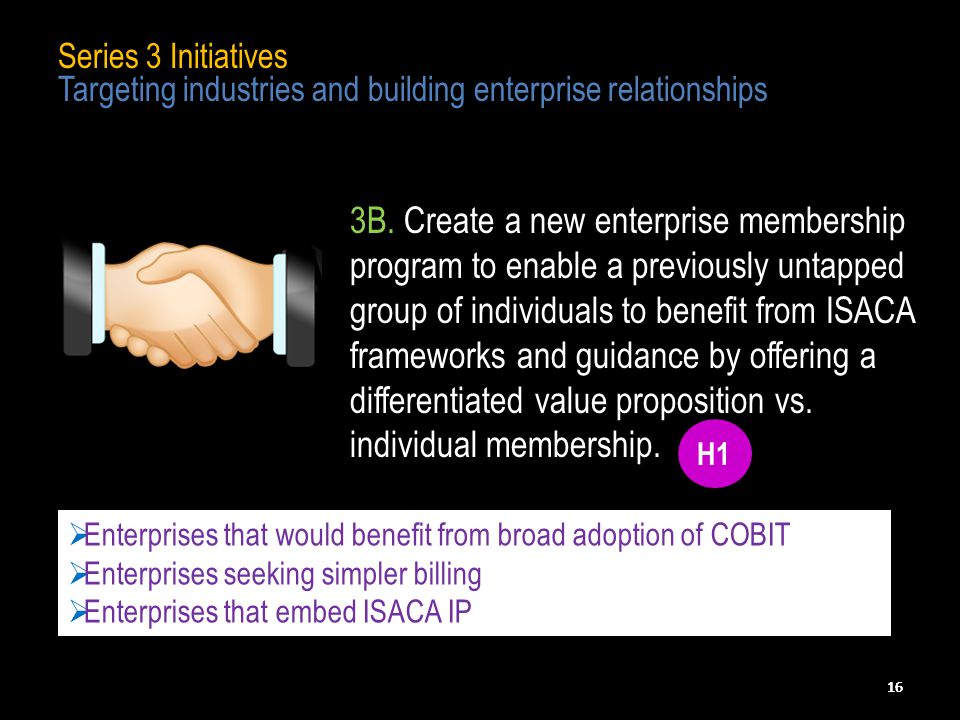 16 Series 3 Initiatives Targeting industries and building enterprise relationships 3B.
