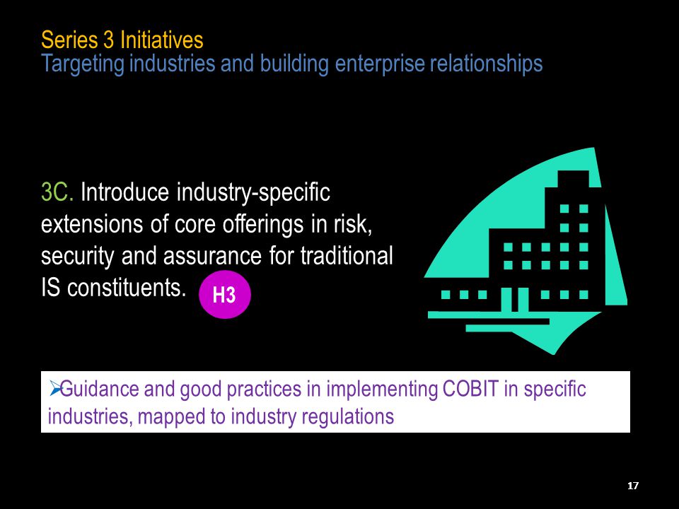 17 Series 3 Initiatives Targeting industries and building enterprise relationships 3C.