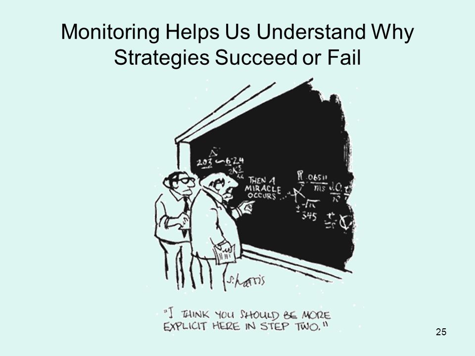 Monitoring Helps Us Understand Why Strategies Succeed or Fail 25