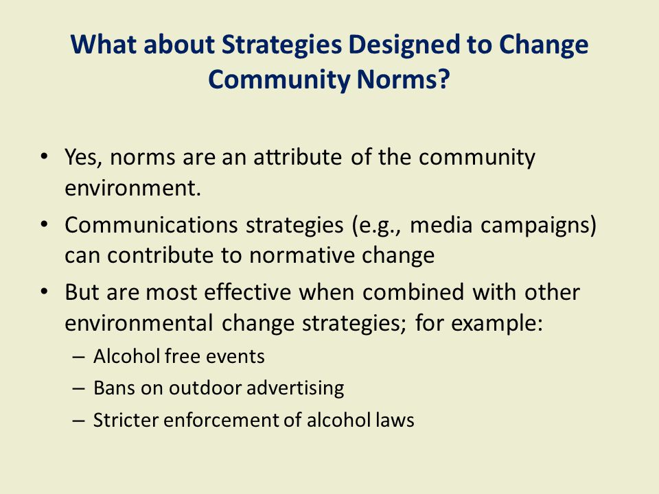 What about Strategies Designed to Change Community Norms.