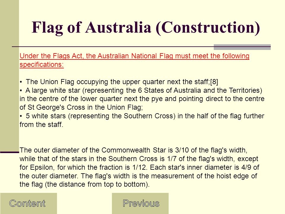 Content Australian National Flag Day Flag of Australia Flag of Australia (Construction) Links. - ppt download
