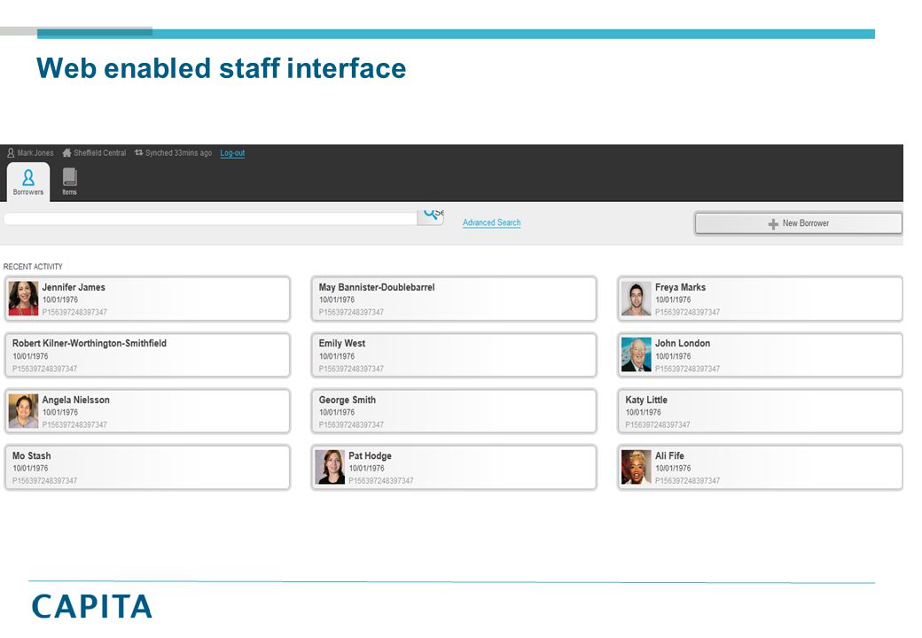 Web enabled staff interface