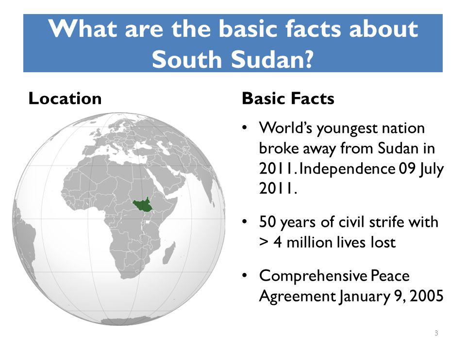 What are the basic facts about South Sudan.