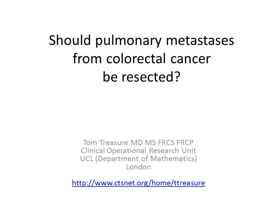Should pulmonary metastases from colorectal cancer be resected.