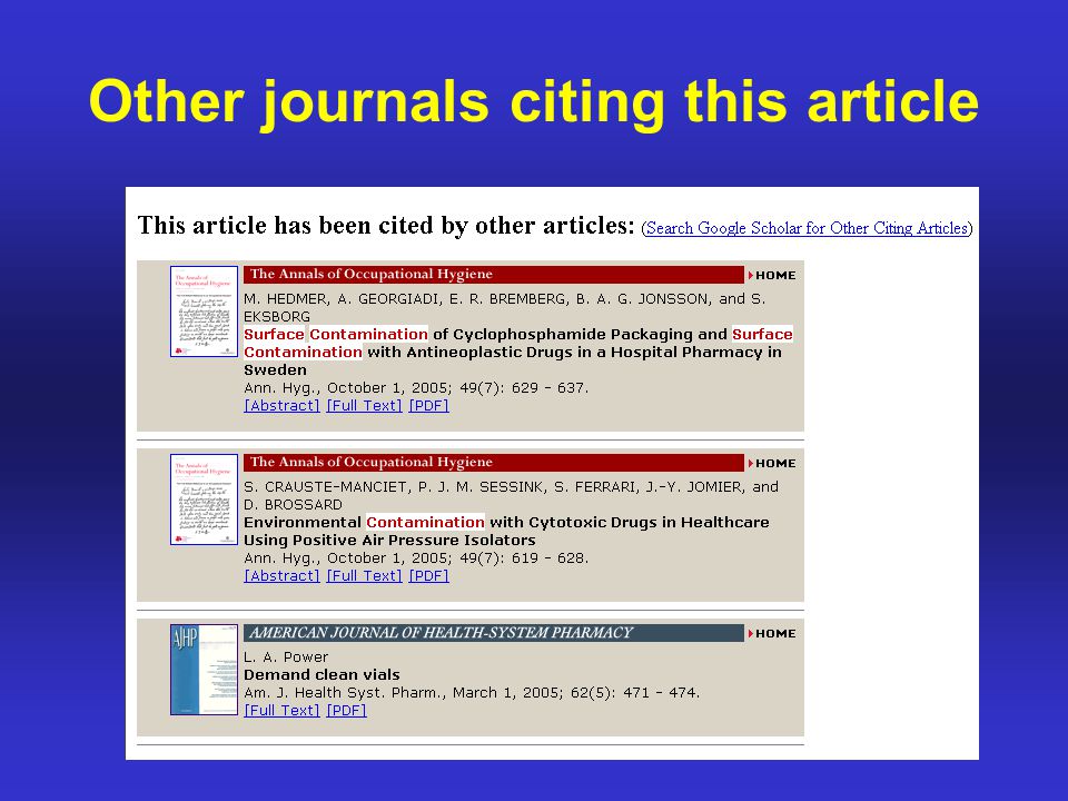 Other journals citing this article