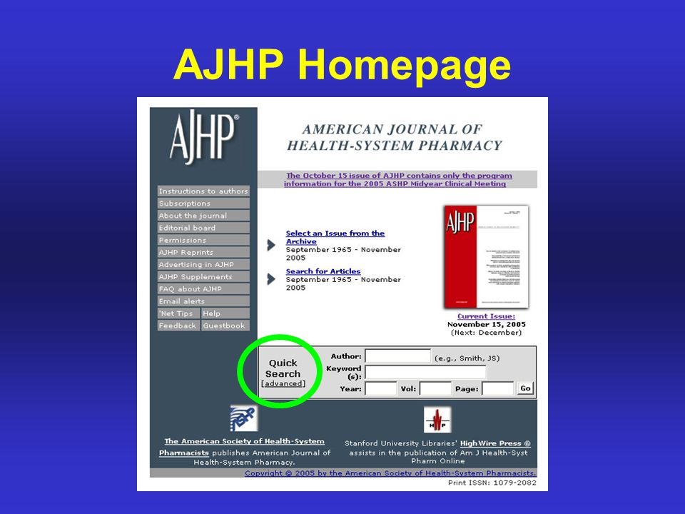 AJHP Homepage