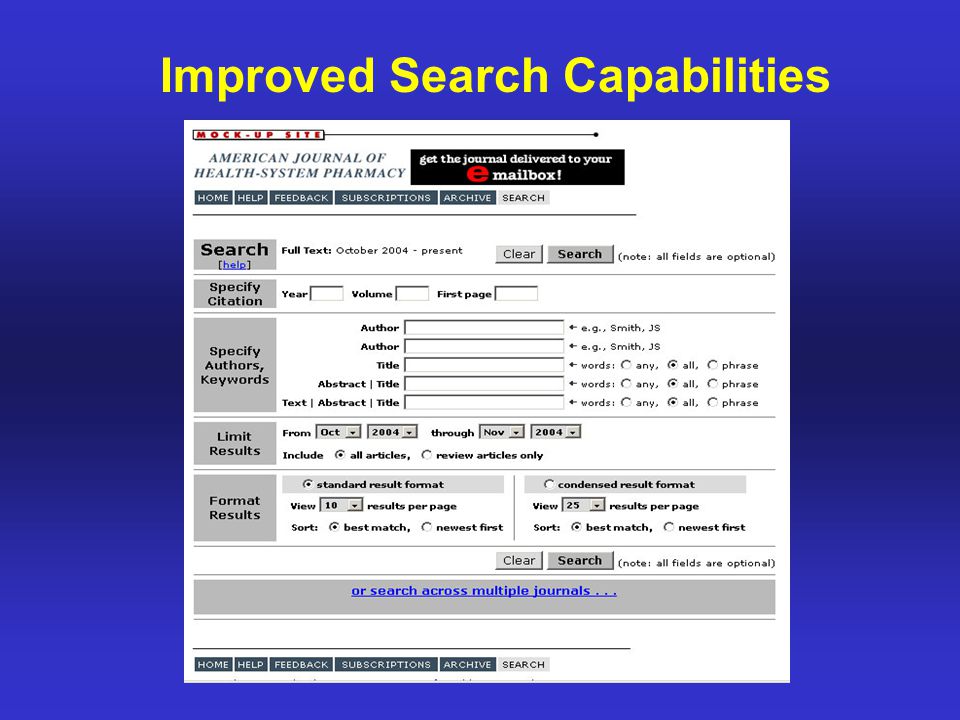 Improved Search Capabilities
