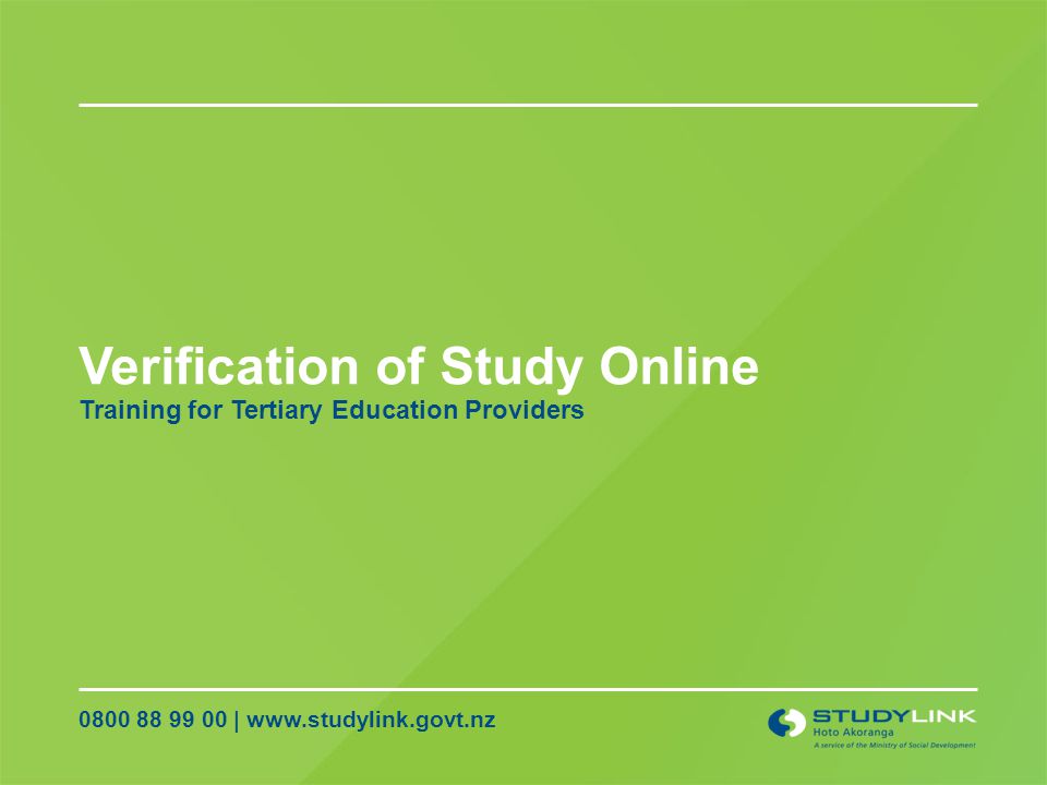 Verification of Study Online |   Training for Tertiary Education Providers