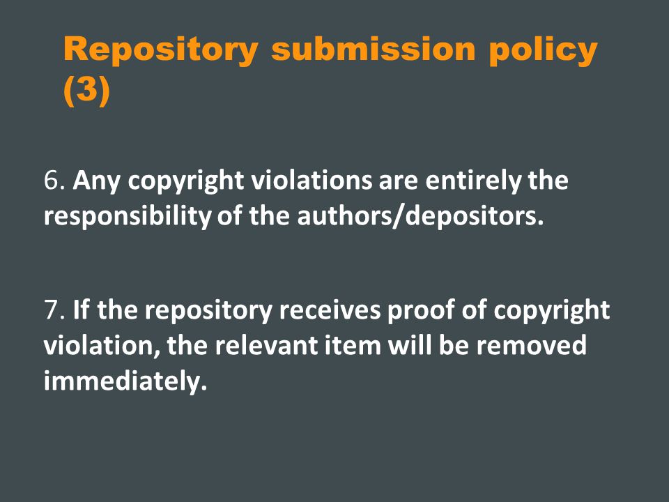 Repository submission policy (3) 6.