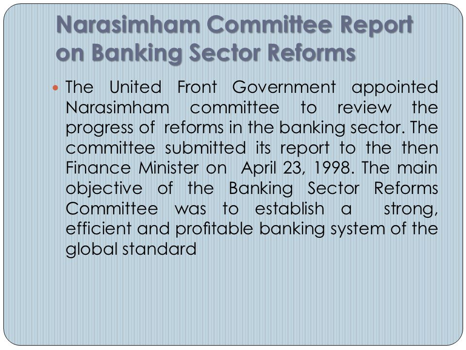 narasimham committee report