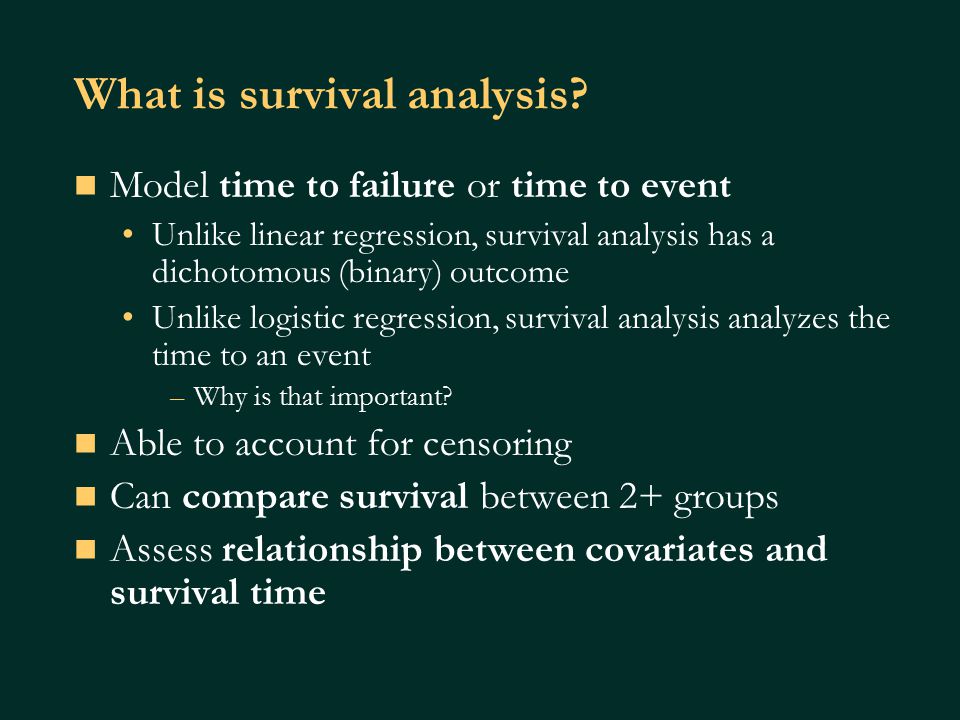 What is survival analysis.