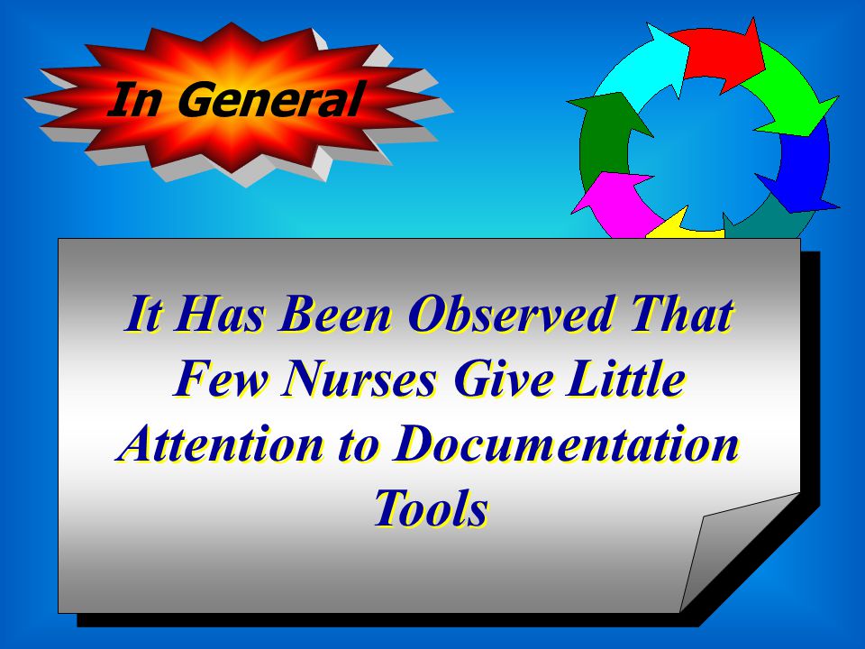 Provides a Permanent and Complete Document of Patient’s Care Activities. Recording While