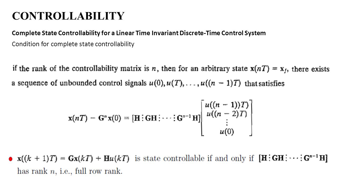 Digital Control Systems Controllability&Observability. - ppt download