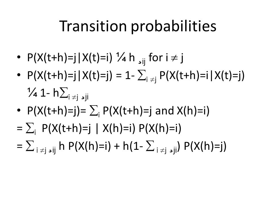 Matrix Analytic Methods In Markov Modelling Continous Time Markov Models X R X µ Z Integers X T State At Time T X State Space Discrete Countable Ppt Download