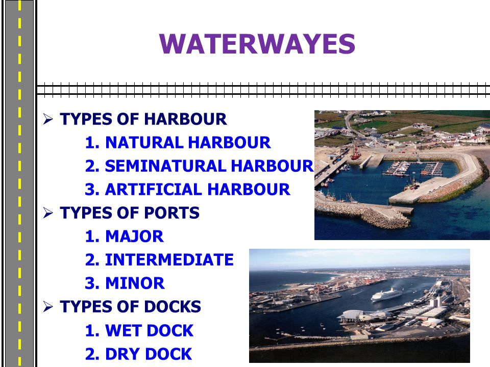 WATERWAYES  TYPES OF HARBOUR 1. NATURAL HARBOUR 2.