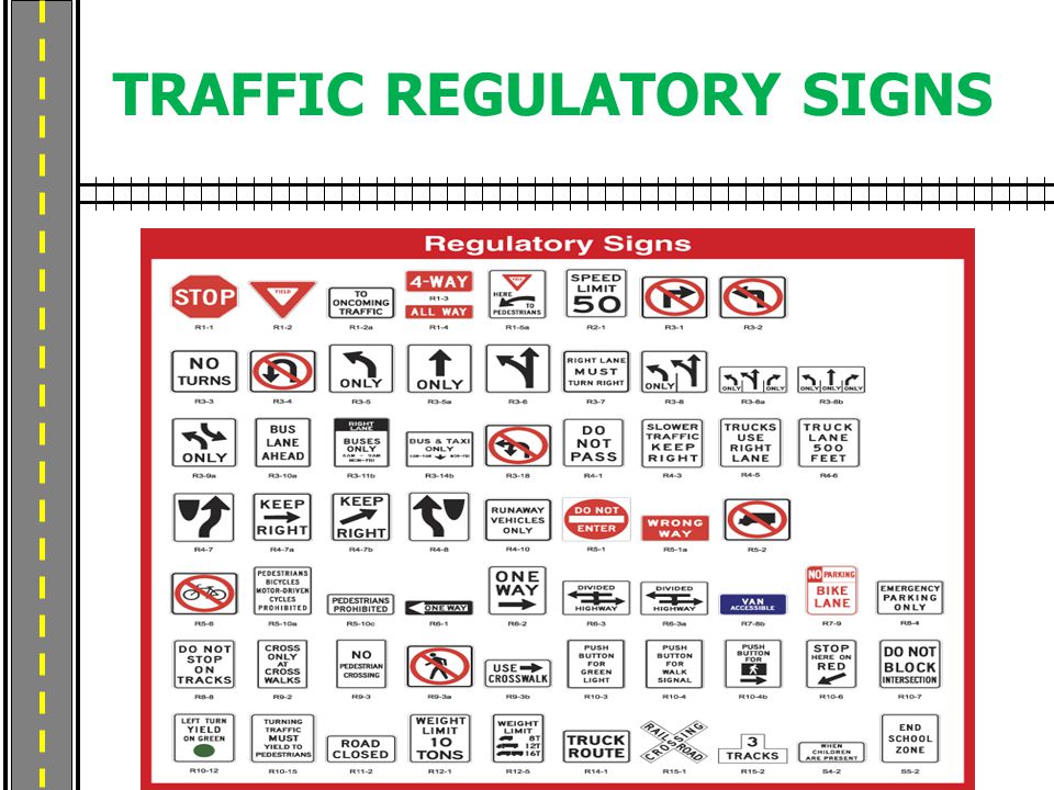 TRAFFIC REGULATORY SIGNS