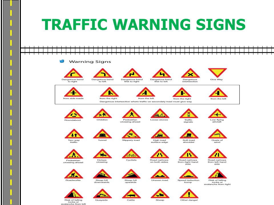 TRAFFIC WARNING SIGNS