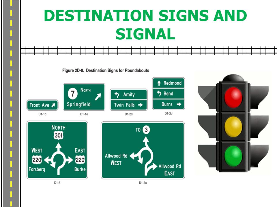 DESTINATION SIGNS AND SIGNAL