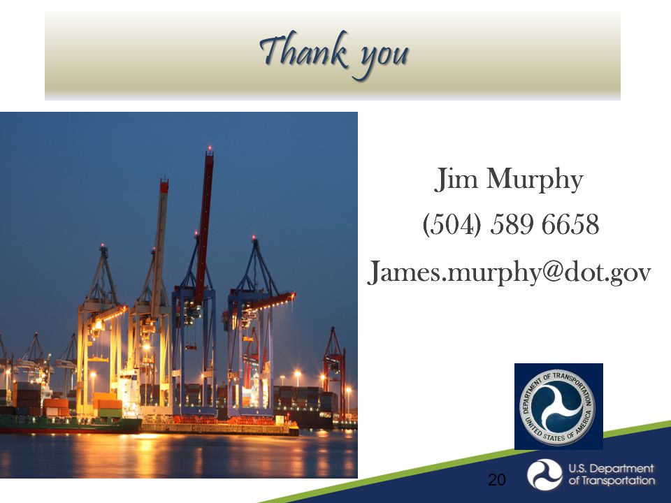 Thank you Jim Murphy (504) Jim Murphy (504)
