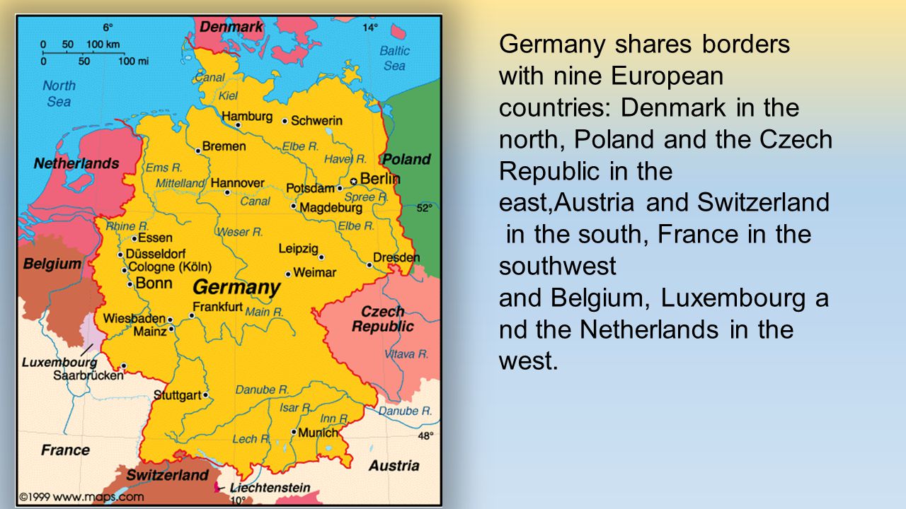 Which countries borders Germany in the east, west, south and north 100 Which countries borders Germany in the east, west, south and north 16