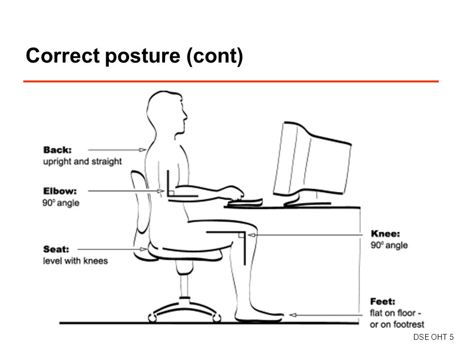 Correct posture (cont) DSE OHT 5