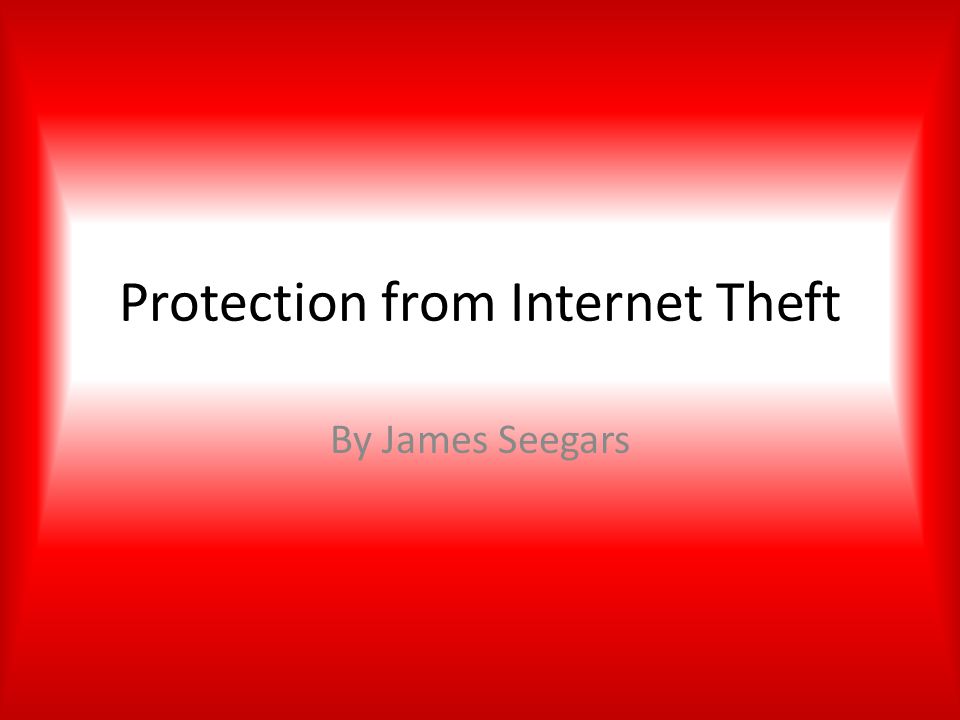 Protection from Internet Theft By James Seegars