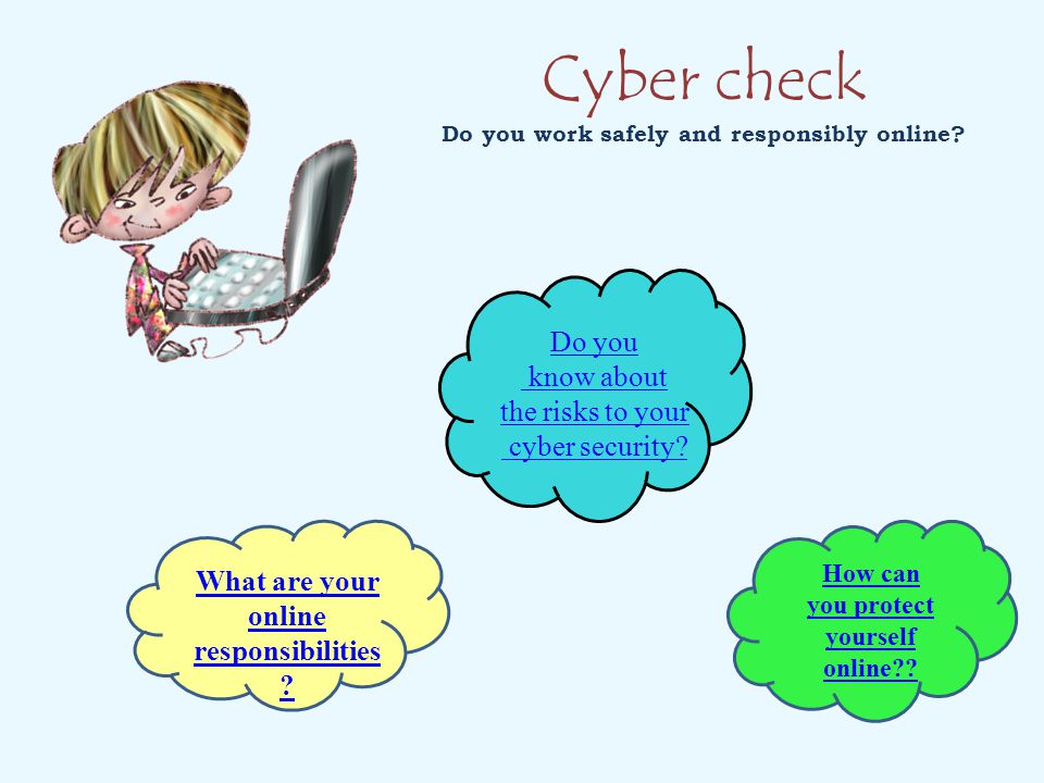 Cyber check Do you work safely and responsibly online.