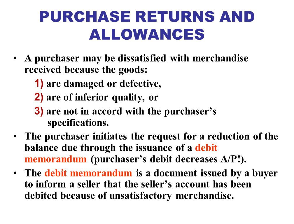 PURCHASES OF MERCHANDISE For purchases on account, Merchandise Inventory is debited and Accounts Payable is credited.
