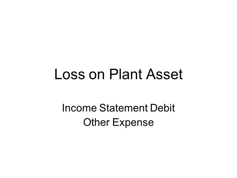 Loss on Plant Asset Income Statement Debit Other Expense