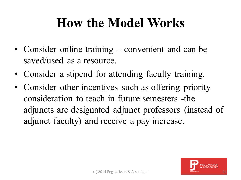 How the Model Works Consider online training – convenient and can be saved/used as a resource.