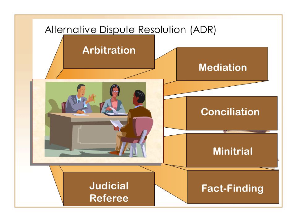 Alternative Dispute Resolution (ADR) Arbitration Mediation Conciliation Minitrial Fact-Finding Judicial Referee