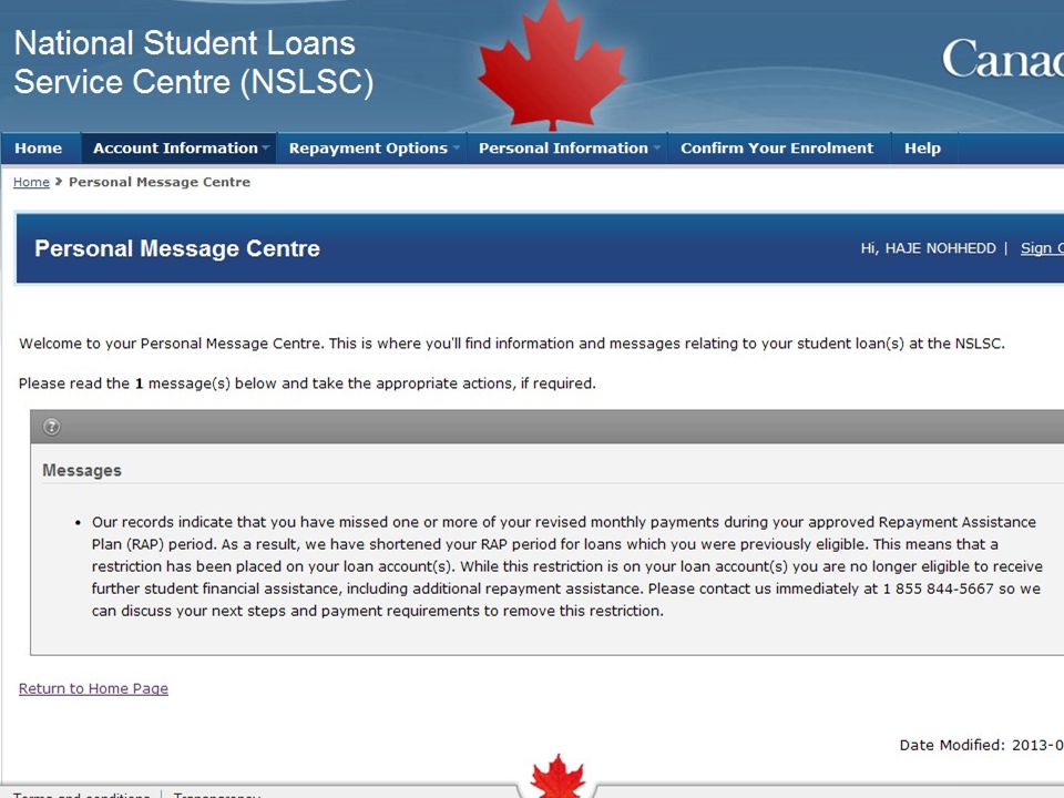 National Student Loans Service Centre Nslsc Canlearn Ca