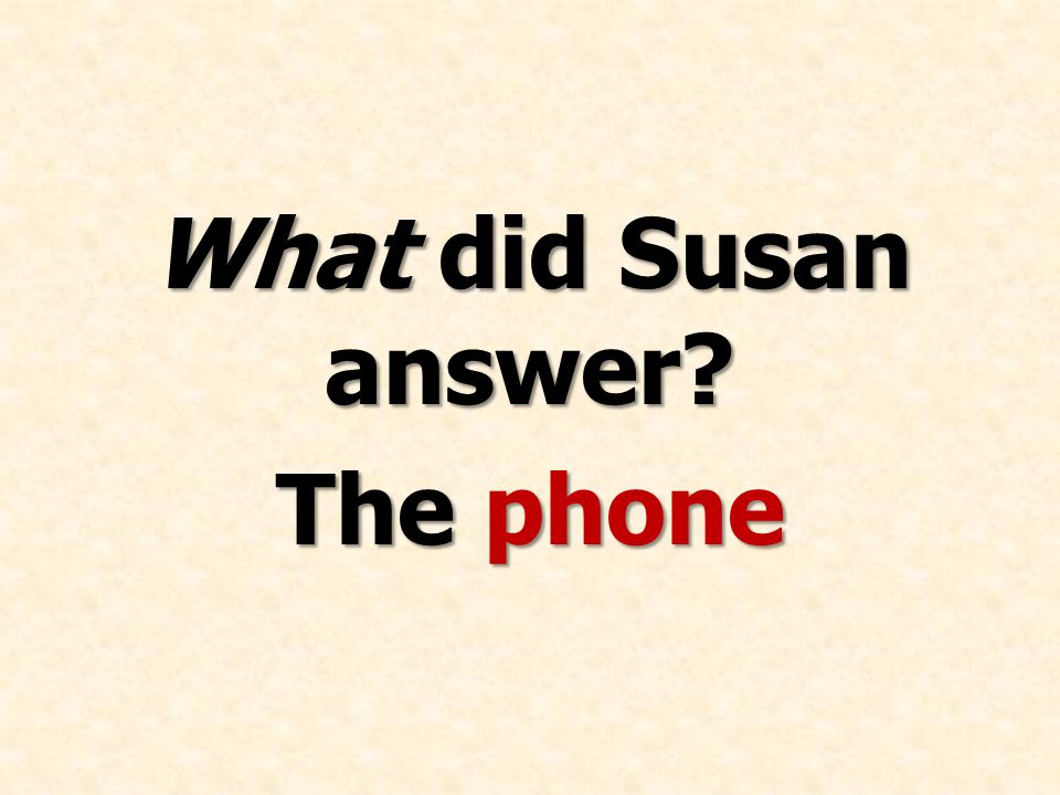 What did Susan answer The phone