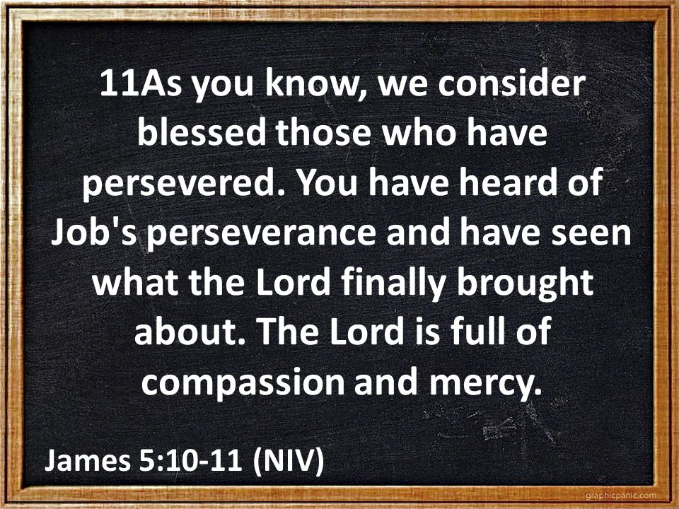 11As you know, we consider blessed those who have persevered.
