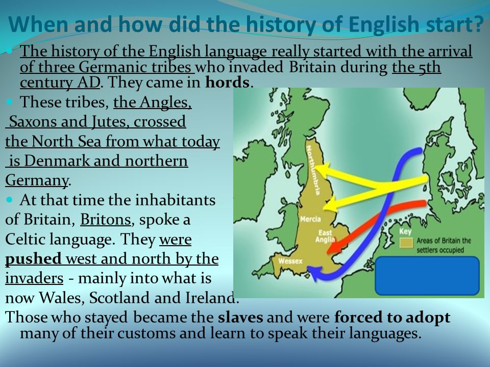 The influence of the invasion by the Germanic tribes on the English  language. Anglo-Saxon dialects. - ppt download