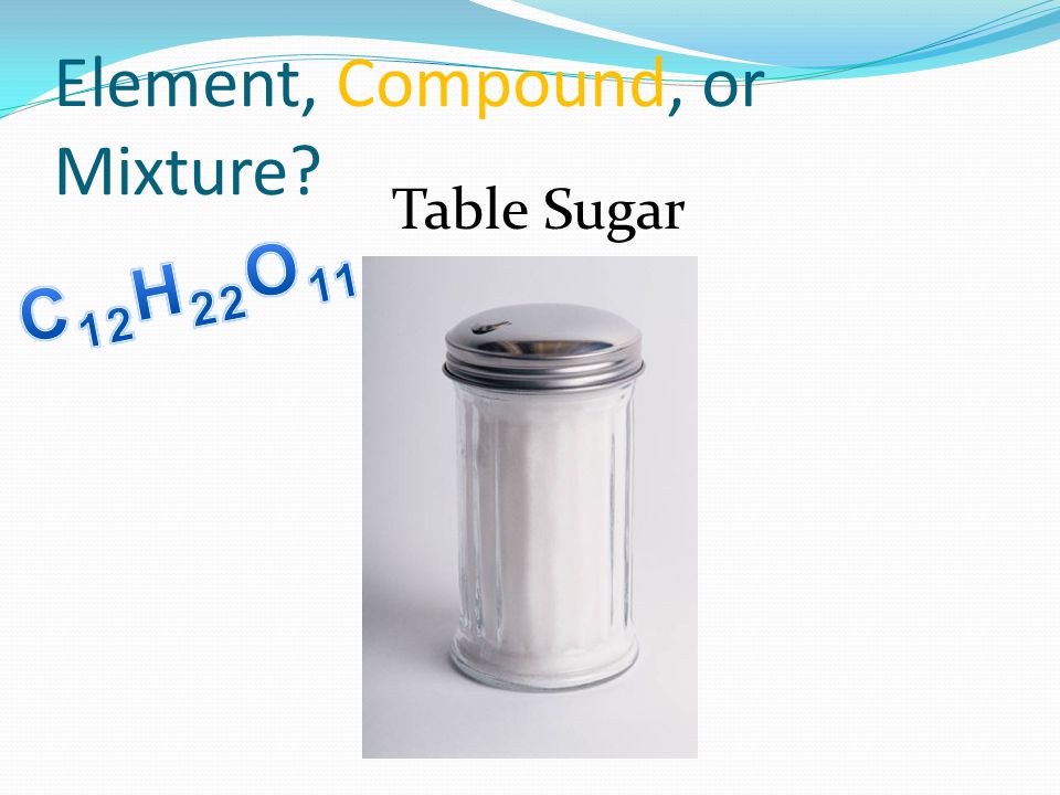 Element, Compound, or Mixture Table Sugar
