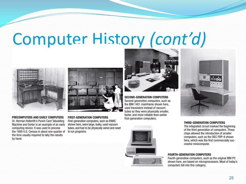Computer History (cont’d) 28