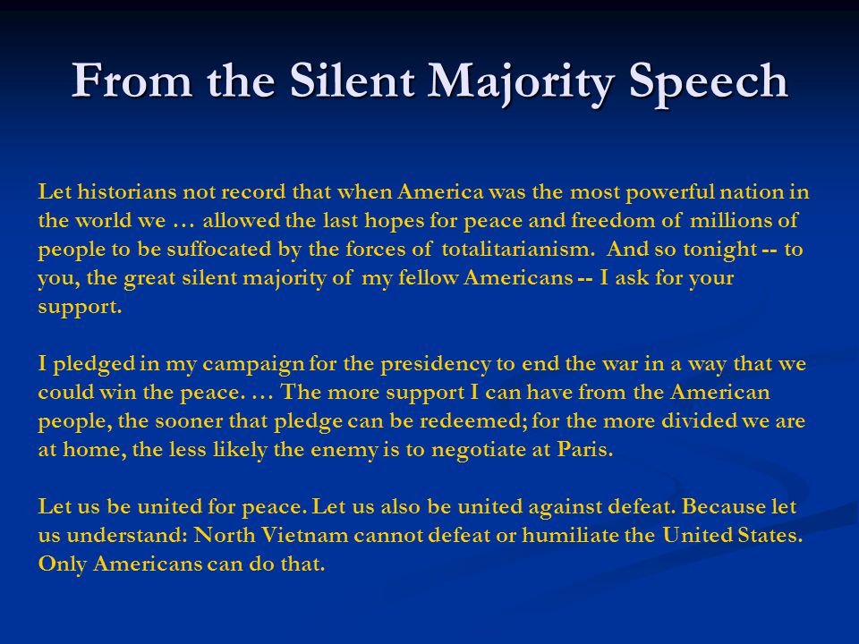 the great silent majority speech