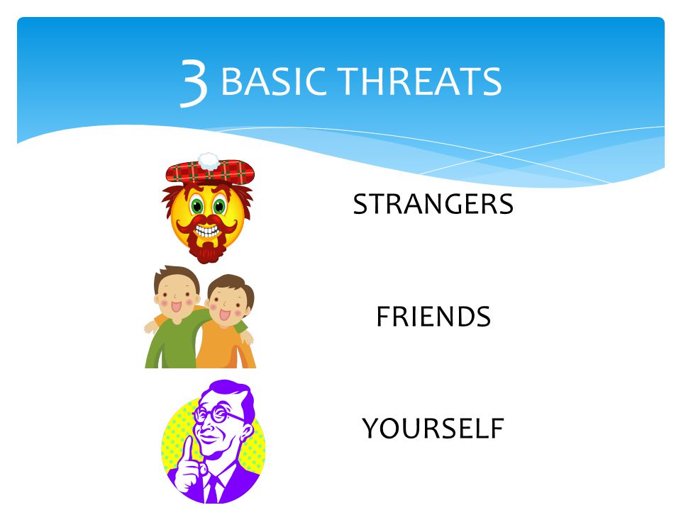 3 BASIC THREATS STRANGERS FRIENDS YOURSELF