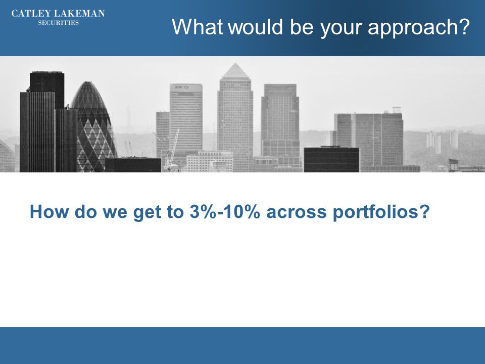 How do we get to 3%-10% across portfolios What would be your approach
